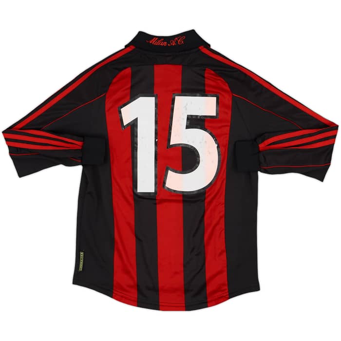 2000-02 AC Milan Home L/S Shirt #15 - 5/10 - (XL.Boys)