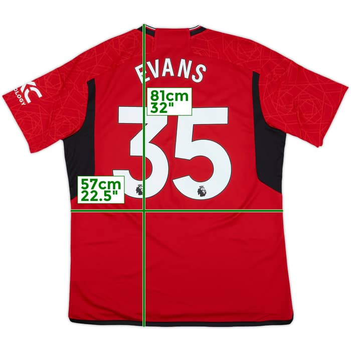 2023-24 Manchester United Home Shirt Evans #35 (XL)