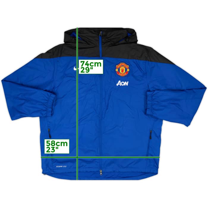 2013-14 Manchester United Nike Hooded Rain Jacket - 9/10 - (XXL)