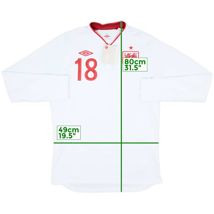 2012-13 England Home L/S Shirt #18 (M)