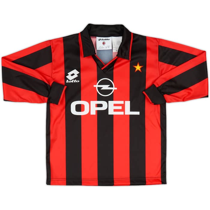 1994-95 AC Milan Basic Home L/S Shirt & Shorts - 9/10 - (S.Boys)