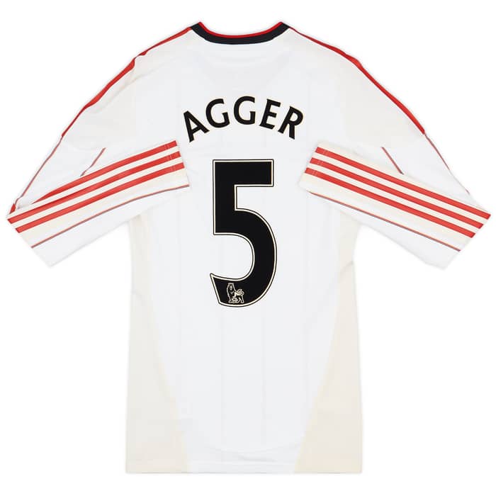 2010-11 Liverpool Authentic TechFit Away L/S Shirt Agger #5 - 4/10 - (M)