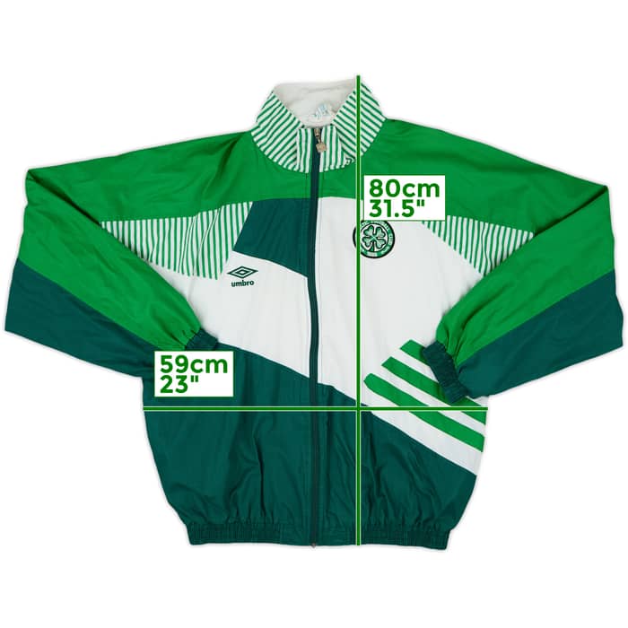 1991-92 Celtic Umbro Track Jacket - 8/10 - (L)
