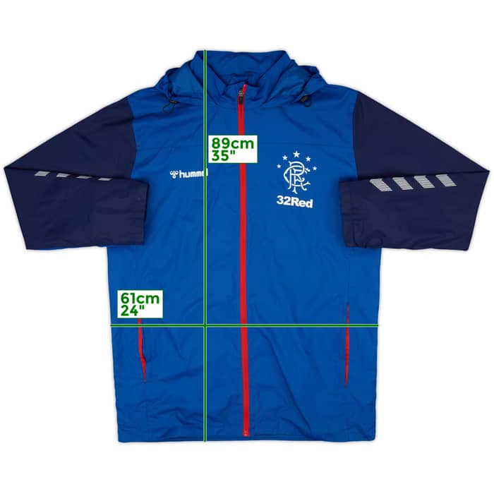 2018-19 Rangers Hummel Hooded Rain Jacket - 8/10 - (L)