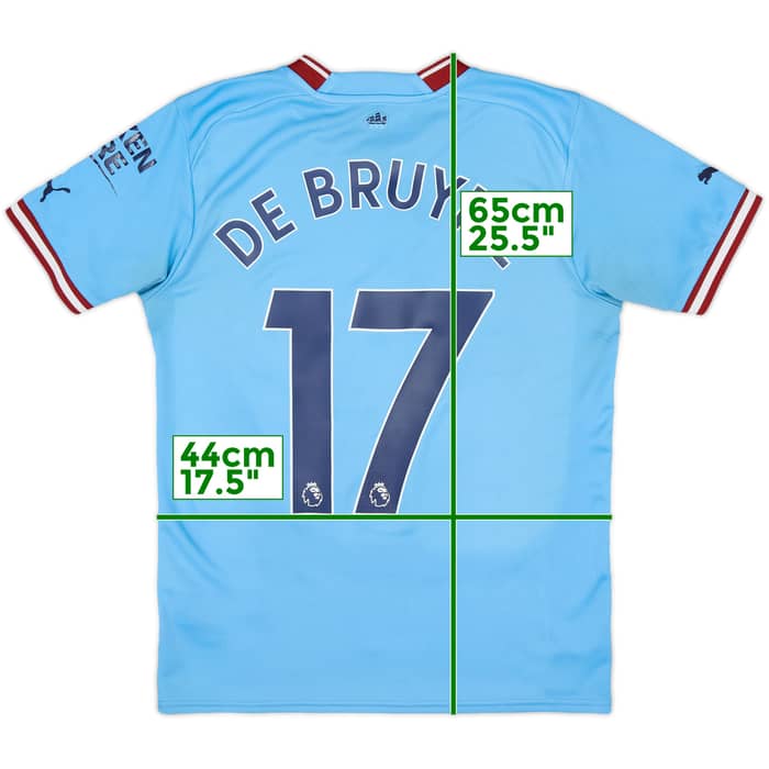 2022-23 Manchester City Home Shirt De Bruyne #17 - 8/10 - (S)