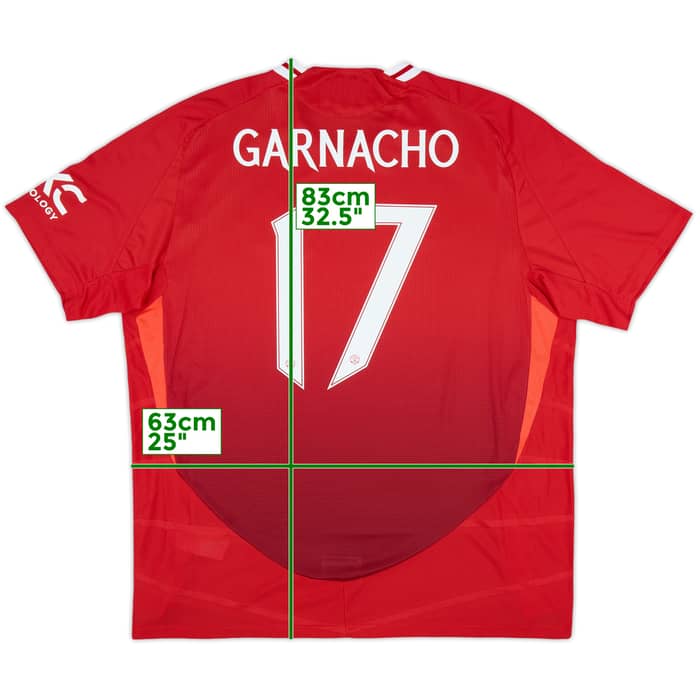 2024-25 Manchester United Authentic Home Shirt Garnacho #17 - 10/10 - (XXL)