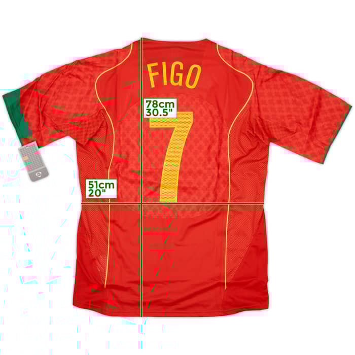 2004-06 Portugal Limited Edition Player Issue Home Shirt 2489/5000 Figo #7 (L)