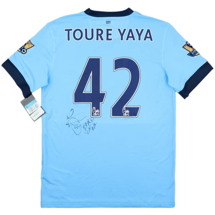 2014-15 Manchester City Signed Home Shirt Toure Yaya #42