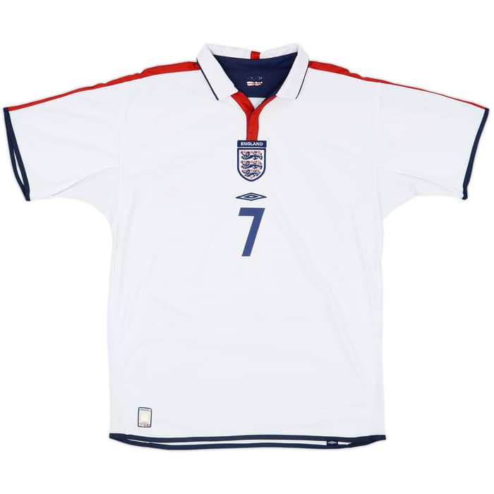 2003-05 England Home Shirt Beckham #7 - 5/10 - (XL)