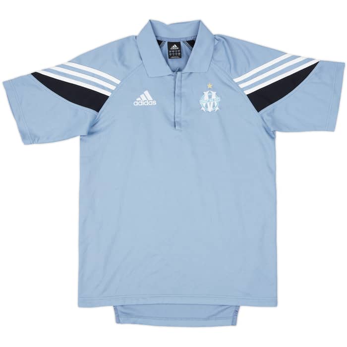 2003-04 Olympique Marseille adidas 1/4 Zip Polo Shirt - 8/10 - (S)