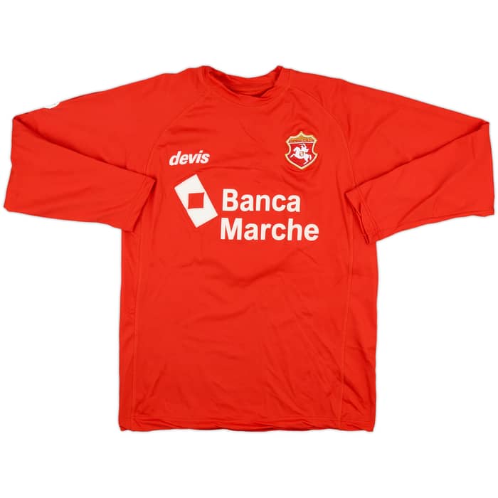 2002-03 Ancona Match Issue Home L/S Shirt Russo #8