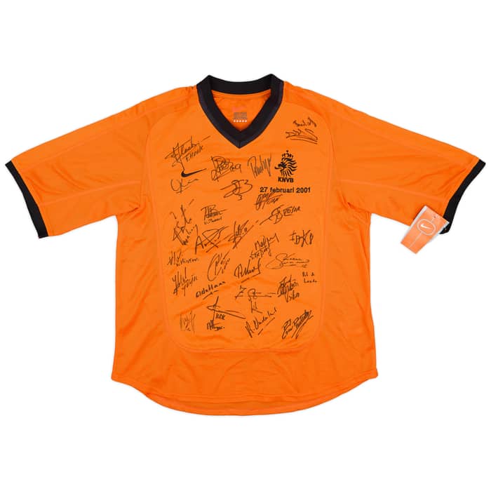 2000-02 Netherlands Squad Signed Home Shirt (M)