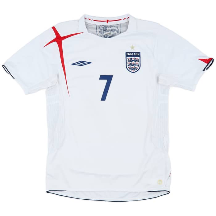 2005-07 England Home Shirt Beckham #7 - 6/10 - (M)
