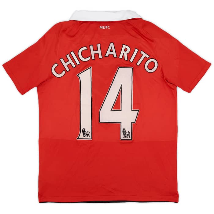 2010-11 Manchester United Home Shirt Chicharito #14 - 6/10 - (XL.Boys)