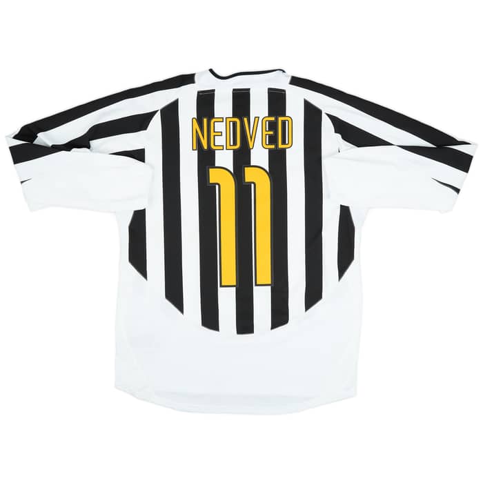 2003-04 Juventus Player Issue Home L/S Shirt Nedved #11 - 8/10 - (L)