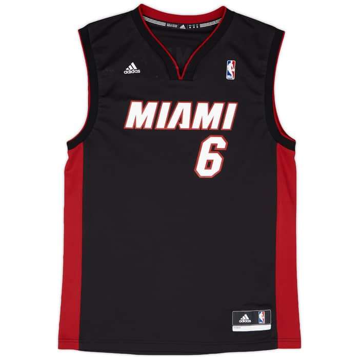 2010-14 Miami Heat James #6 adidas Away Jersey - 6/10 - (M)