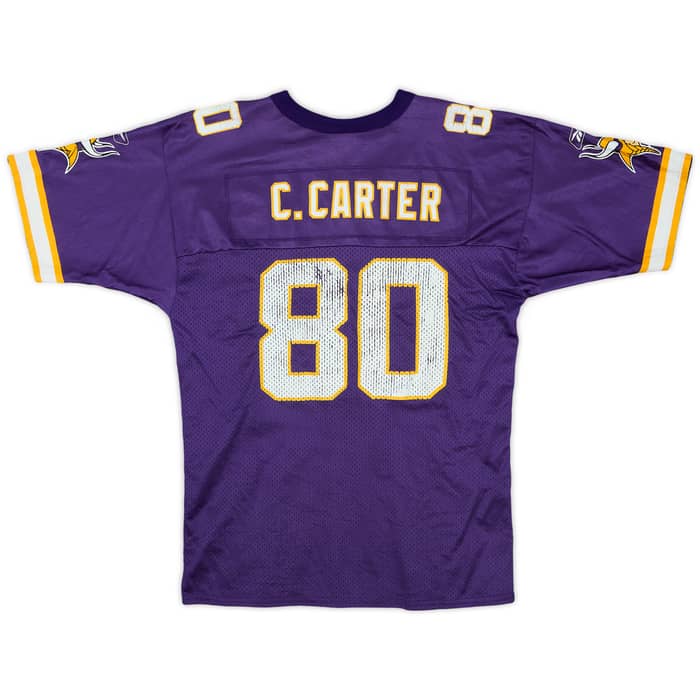2001 Minnesota Vikings C.Carter #80 Reebok Home Jersey - 5/10 - (L.Boys)