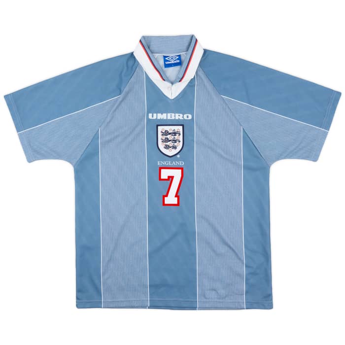 1996-97 England Away Shirt Beckham #7 - 9/10 - (L)