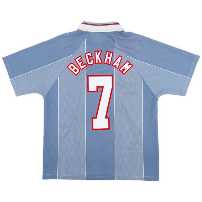 1996-97 England Away Shirt Beckham #7 - 8/10 - (L)