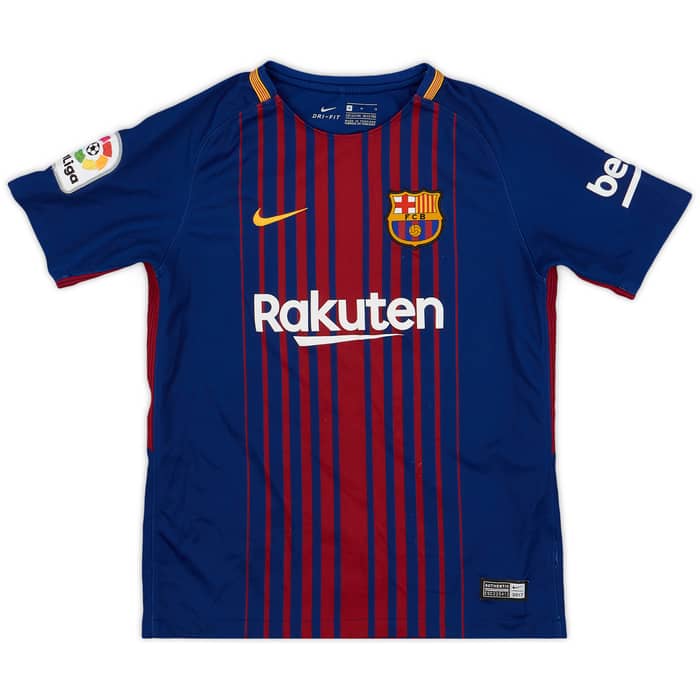 2017-18 Barcelona Home Shirt - 8/10 - (M.Boys)