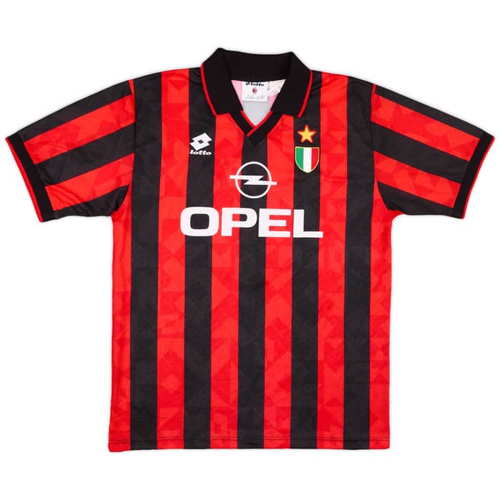 1994-95 AC Milan Signed Home Shirt #7 - 9/10 - (XL)