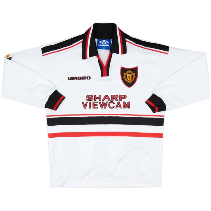 1997-99 Manchester United Away L/S Full Kit - 9/10 - (S.Boys)