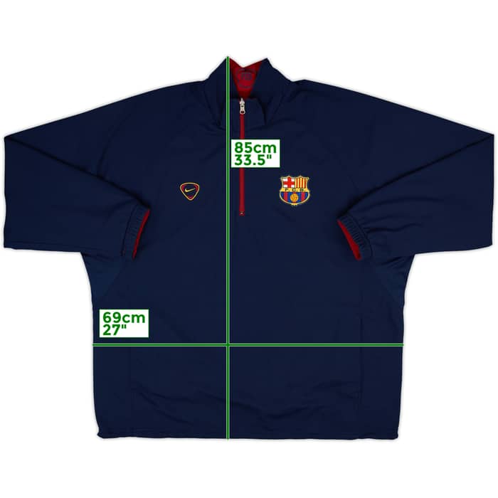 2000-02 Barcelona Nike Reversible 1/4 Zip Drill Top - 6/10 - (3XL)