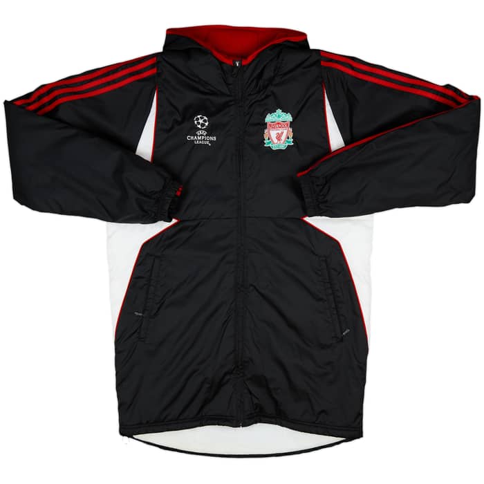 2007-08 Liverpool adidas CL Hooded Padded Bench Coat - 9/10 - (S)