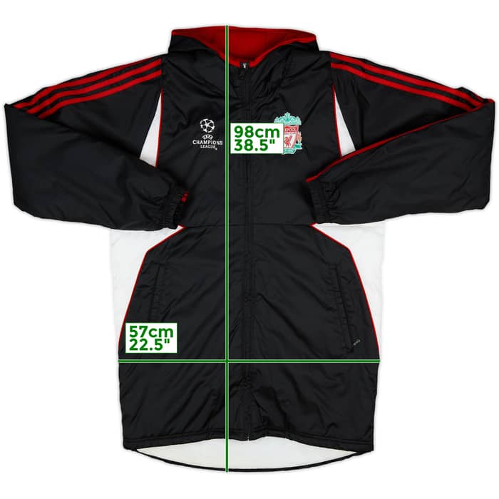 2007-08 Liverpool adidas CL Hooded Padded Bench Coat - 9/10 - (S)