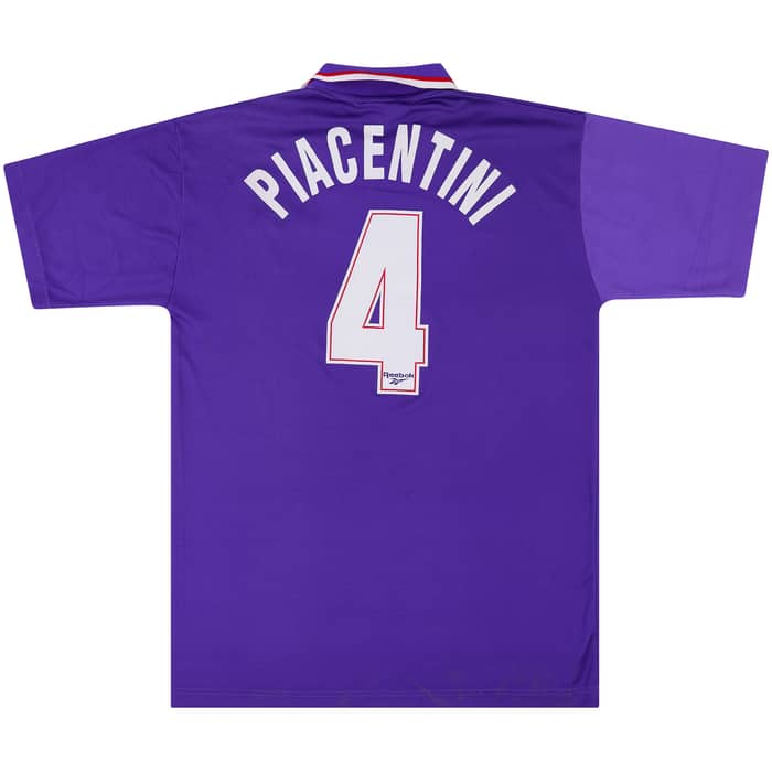 1995-96 Fiorentina Match Worn Home Shirt Piacentini #4 (v Roma)