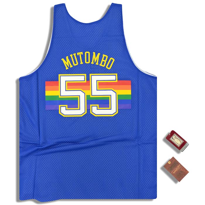 (Amazon) Mitchell & Ness Denver Nuggets Mutombo #55 Reversible Jersey
