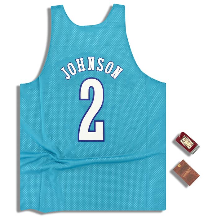 (Amazon) Mitchell & Ness Charlotte Hornets Johnson #2 Reversible Jersey