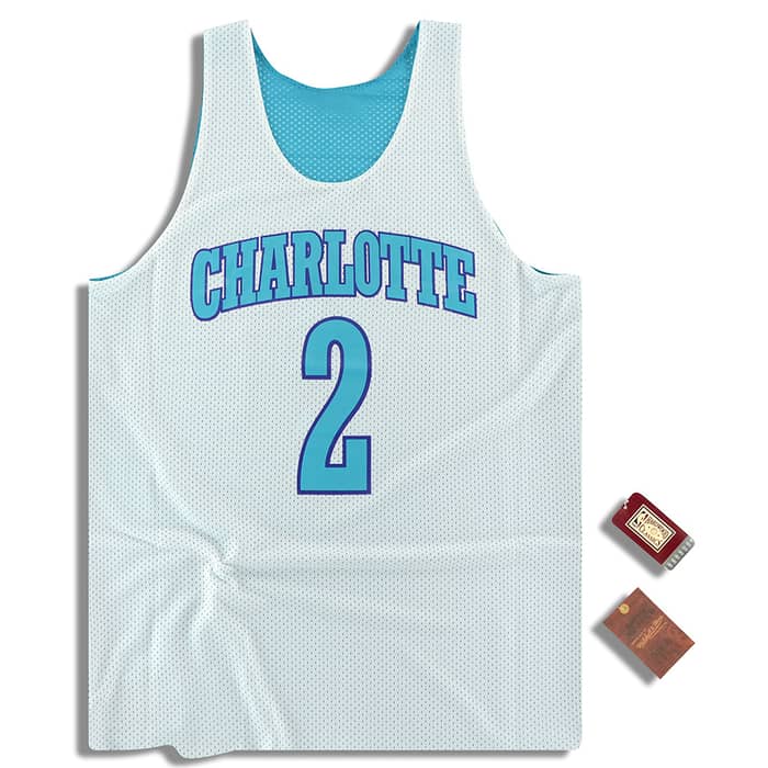 (Amazon) Mitchell & Ness Charlotte Hornets Johnson #2 Reversible Jersey