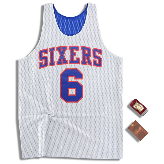 (Amazon) Mitchell & Ness Philadelphia 76ers Erving #6 Reversible Jersey