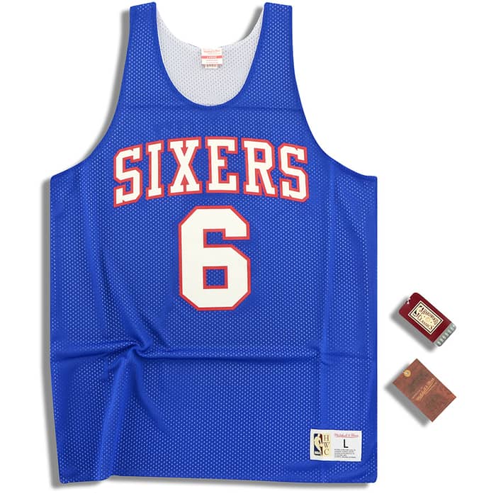 (Amazon) Mitchell & Ness Philadelphia 76ers Erving #6 Reversible Jersey