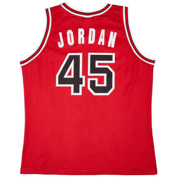 1995 Chicago Bulls Jordan #45 Champion Away Jersey (Very Good) XXL