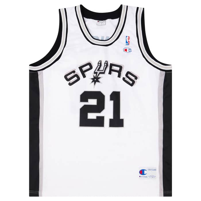 1997-01 San Antonio Spurs Duncan #21 Champion Home Jersey (Excellent) XL
