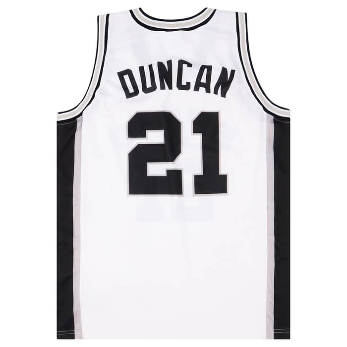 1997-01 San Antonio Spurs Duncan #21 Champion Home Jersey (Excellent) XL
