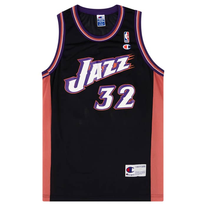 1998-02 Utah Jazz Malone #32 Champion Alternate Jersey (Excellent) M