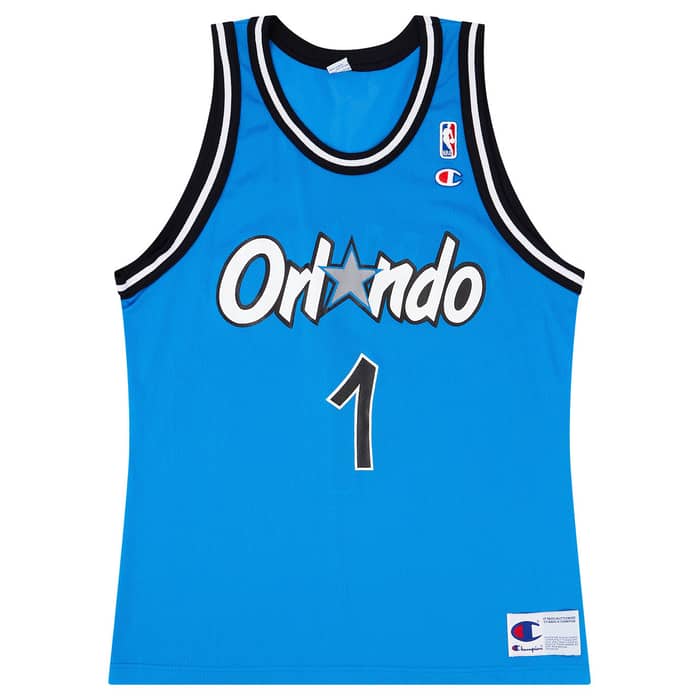 1995-98 Orlando Magic Hardaway #1 Champion Away Jersey (Excellent) L
