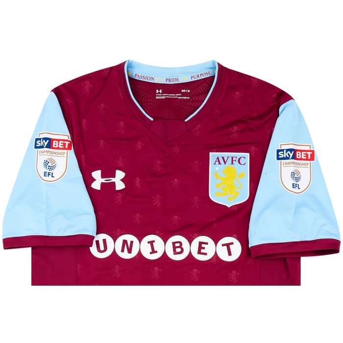 2017-18 Aston Villa Match Worn FA Cup Home Shirt Lansbury #8 (v Peterborough)