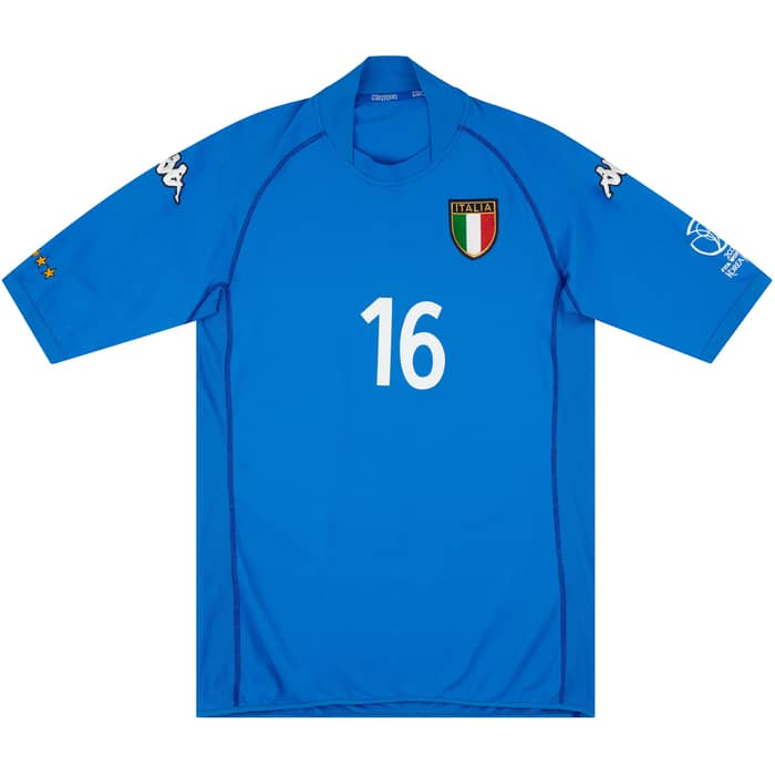 2002 Italy Match Issue World Cup Signed Home Shirt Di Livio #16