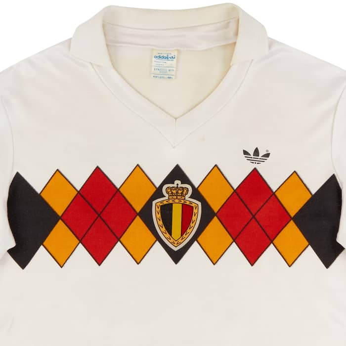 1984 Belgium Match Issue European Championship Away Shirt #15 (Verheyen) v Denmark