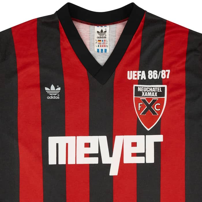 1986-87 Neuchatel Xamax Match Worn UEFA Cup Home Shirt #17 (Zaugg) v Lyngby
