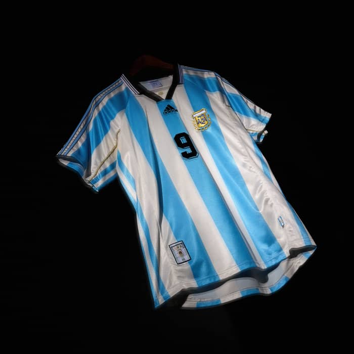 1998-99 Argentina Home Shirt Batistuta #9 - 10/10 - (XL)