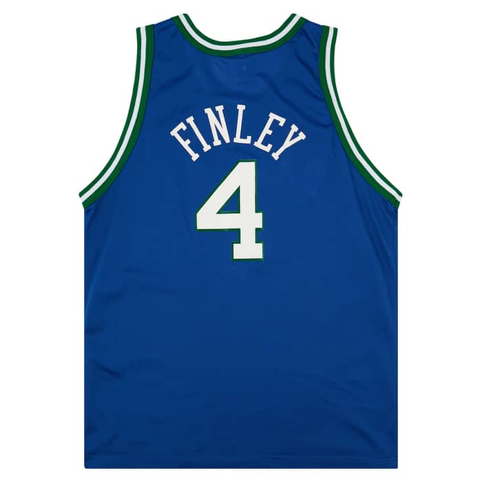 1996-01 Dallas Mavericks Finley #4 Champion Away Jersey (Excellent) L