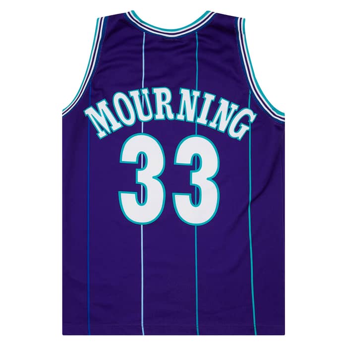 1994-95 Charlotte Hornets Mourning #33 Champion Alternate Jersey (Excellent) S