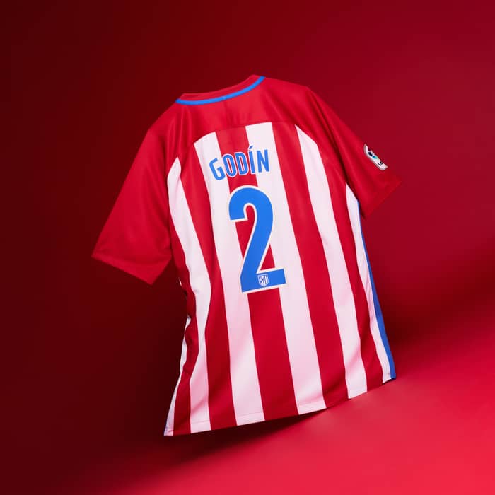 2016-17 Atletico Madrid Maillot Domicile Godin #2 - 6/10 - (L)