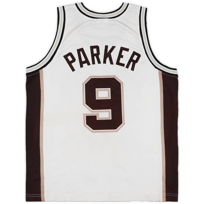 2002-10 San Antonio Spurs Parker #9 Champion Home Jersey - 5/10 - (S)