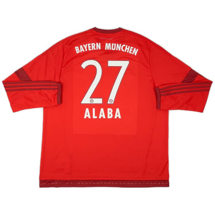 2015-16 Bayern Munich Home L/S Shirt Alaba #27 (XXL)